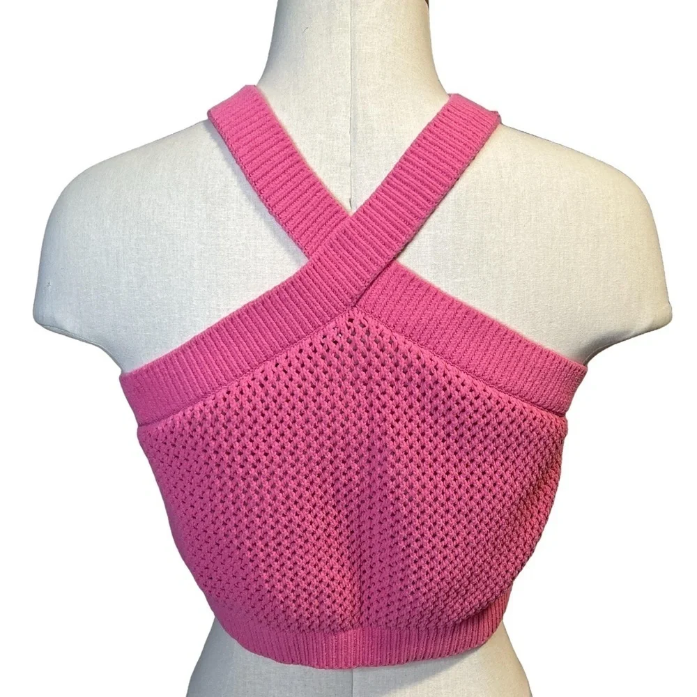 Zara Halter Knit Crop Top/Large - Picture 3 of 4